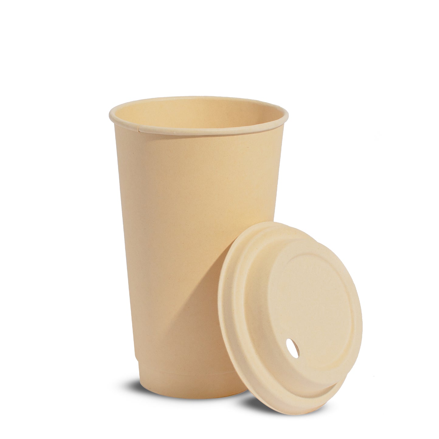 Bagasse Hot Cup - 12 oz. - Case - 500 Count, Single Wall, Bulk Packed, Zero Plastic, Certified Home Compostable, Plant-Based Disposable