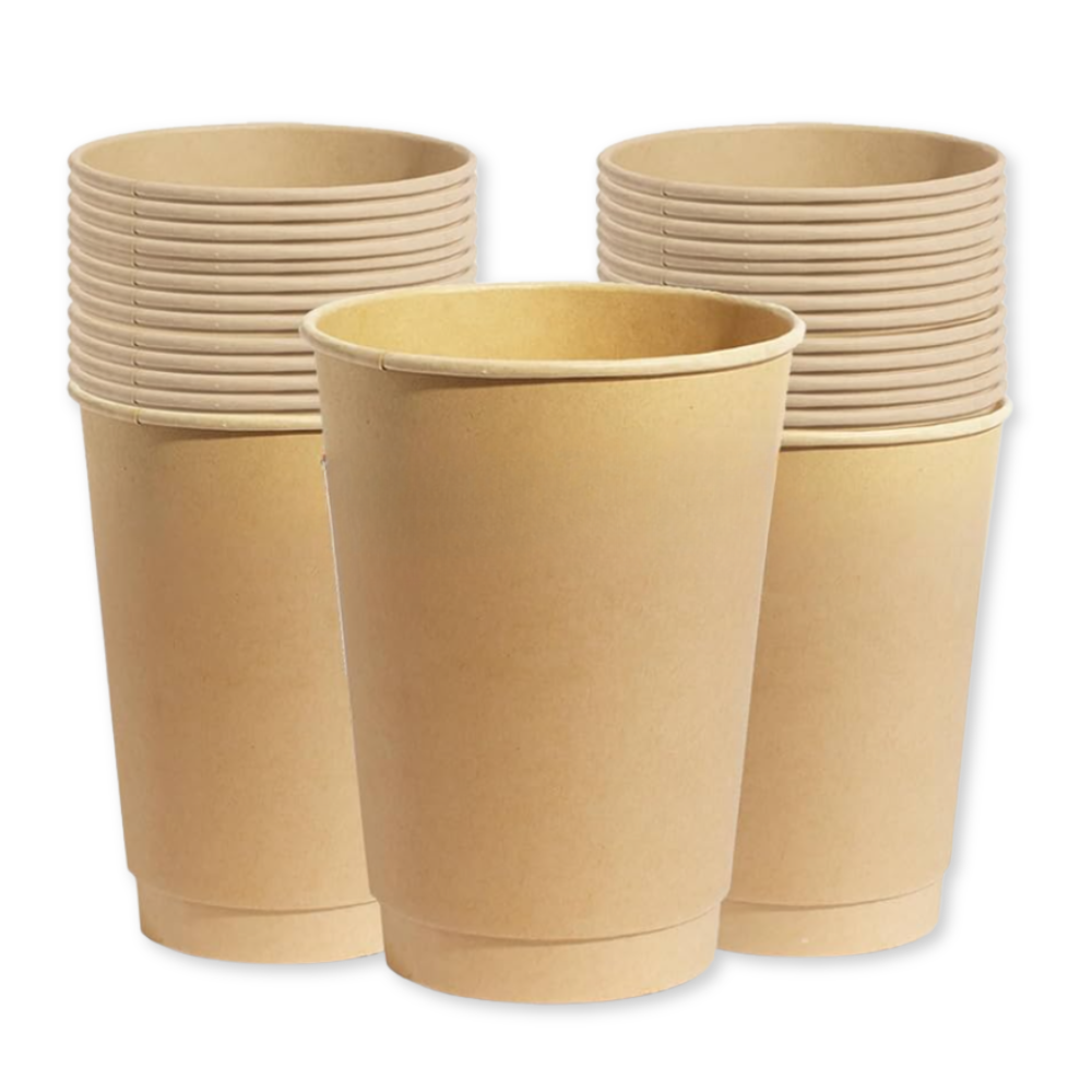 Bagasse Hot Cup - 12 oz. - Case - 500 Count, Single Wall, Bulk Packed, Zero Plastic, Certified Home Compostable, Plant-Based Disposable