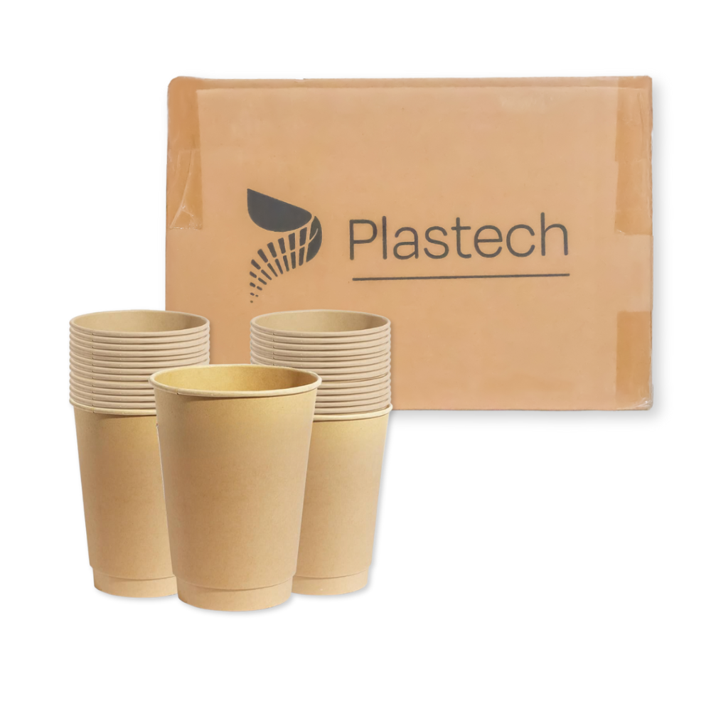 Bagasse Hot Cup - 12 oz. - Case - 500 Count, Single Wall, Bulk Packed, Zero Plastic, Certified Home Compostable, Plant-Based Disposable