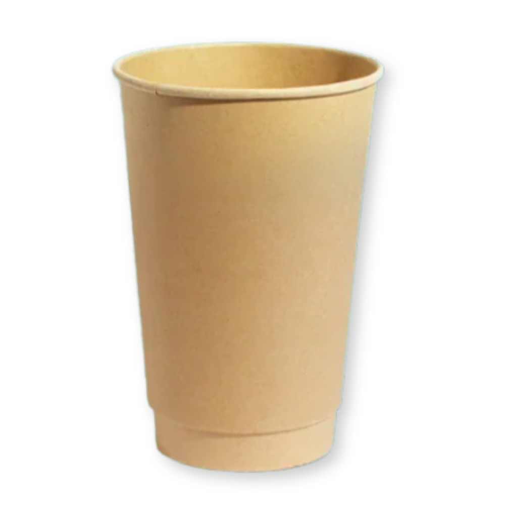 Bagasse Hot Cup - 12 oz. - Case - 500 Count, Single Wall, Bulk Packed, Zero Plastic, Certified Home Compostable, Plant-Based Disposable