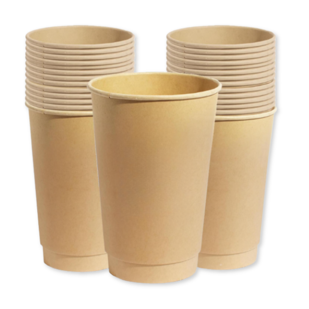 Bagasse Hot Cup - 16 oz. - Case - 500 Count, Single Wall, Bulk Packed, Zero Plastic, Certified Home Compostable, Plant-Based Disposable
