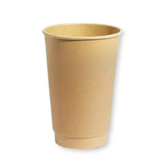 Bagasse Hot Cup - 20 oz. - Case - 500 Count, Single Wall, Bulk Packed, Zero Plastic, Certified Home Compostable, Plant-Based Disposable