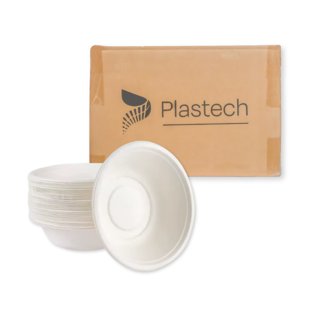 Bagasse Bowl - 32 oz. - Case - 300 Count, Deep Salad and Soup, Bulk Packed, Zero Plastic, Certified Home Compostable, Plant-Based Disposable