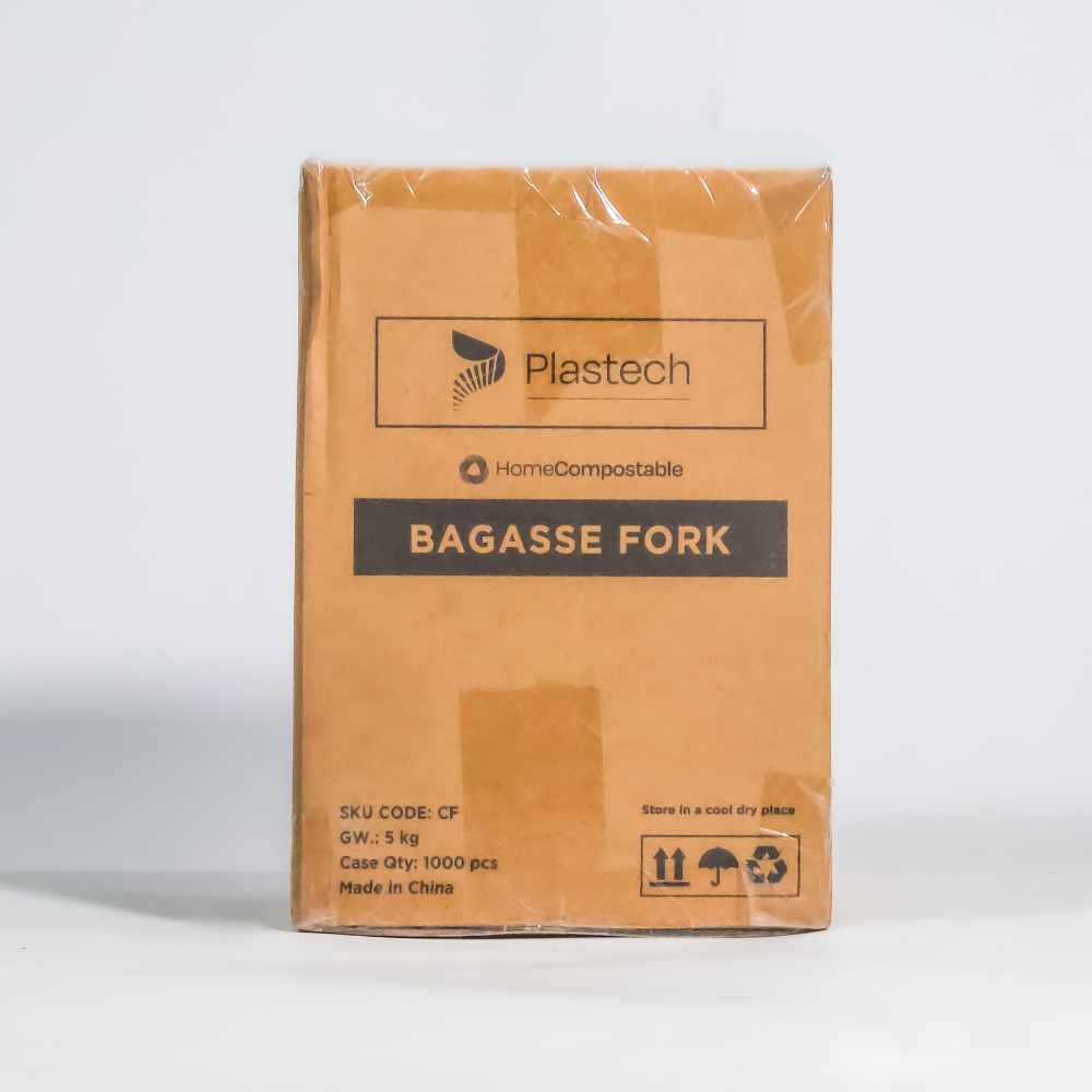 Bagasse Forks - Case - 1,000 Count, Bulk Pack, Plant-Based Disposable Utensils, Certified Home Compostable, 6.5 inch