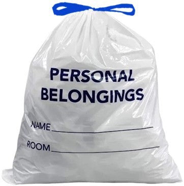 Patient Belonging Bags with Drawcord - Case - Bulk Packed (700),  Antimicrobial, 18" x 20"