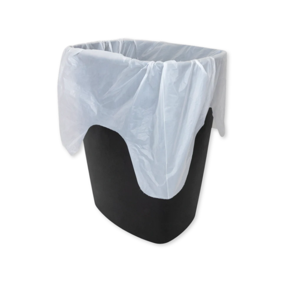 13 Gallon Trash Bags with Flap-Tie - 40 Count, Zero Plastic, Certified Home Compostable, Plant-Based, Kitchen, 23.75 x 28 inches, White